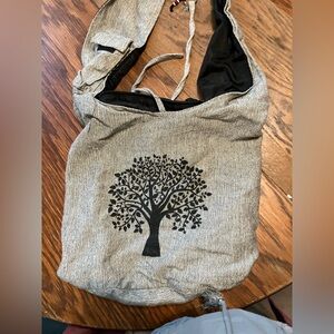 Elegant Gray Tree Print Shoulder Bag